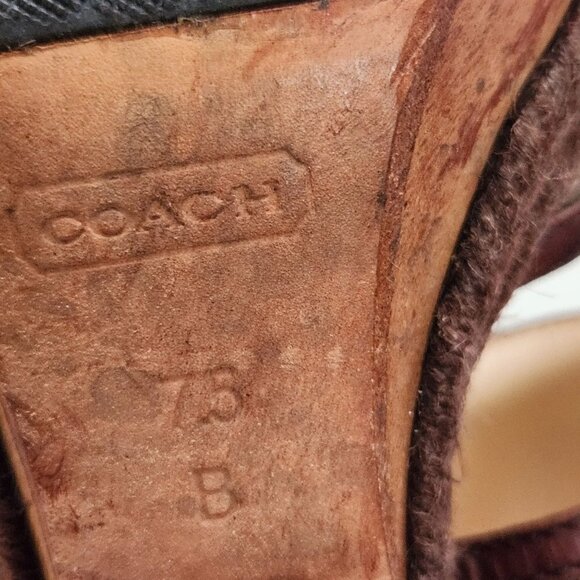 Coach Y2K Daria Olive Green Preep Toe Leather Strap Heeled Sandals Size 7.5B - Picture 9 of 10